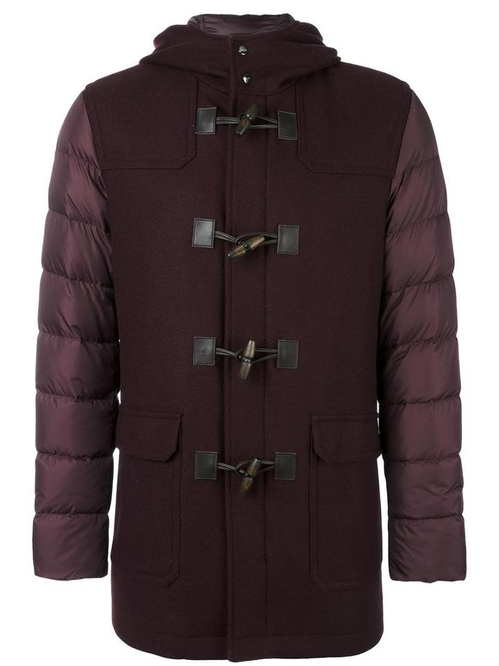 Herno Hooded Duffle Coat, Men's, Size: 46, Red, Wool/polyamide/feather Down