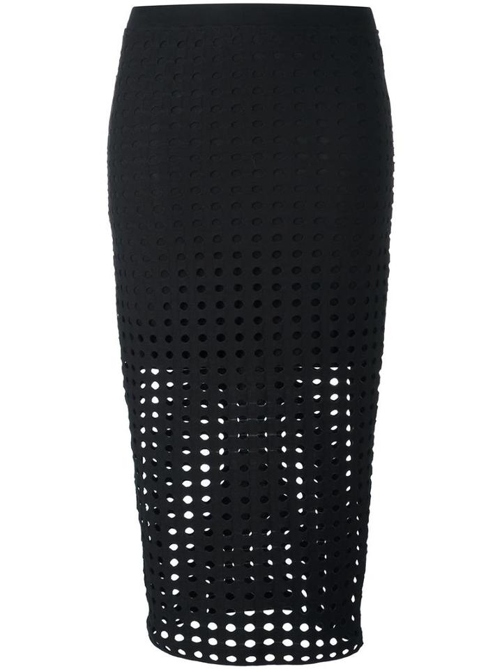 T By Alexander Wang Circular Hole Skirt, Women's, Size: Small, Black, Polyester/spandex/elastane/rayon