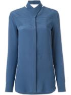 Maison Margiela Cross Front Collar Shirt, Women's, Size: 40, Blue, Silk