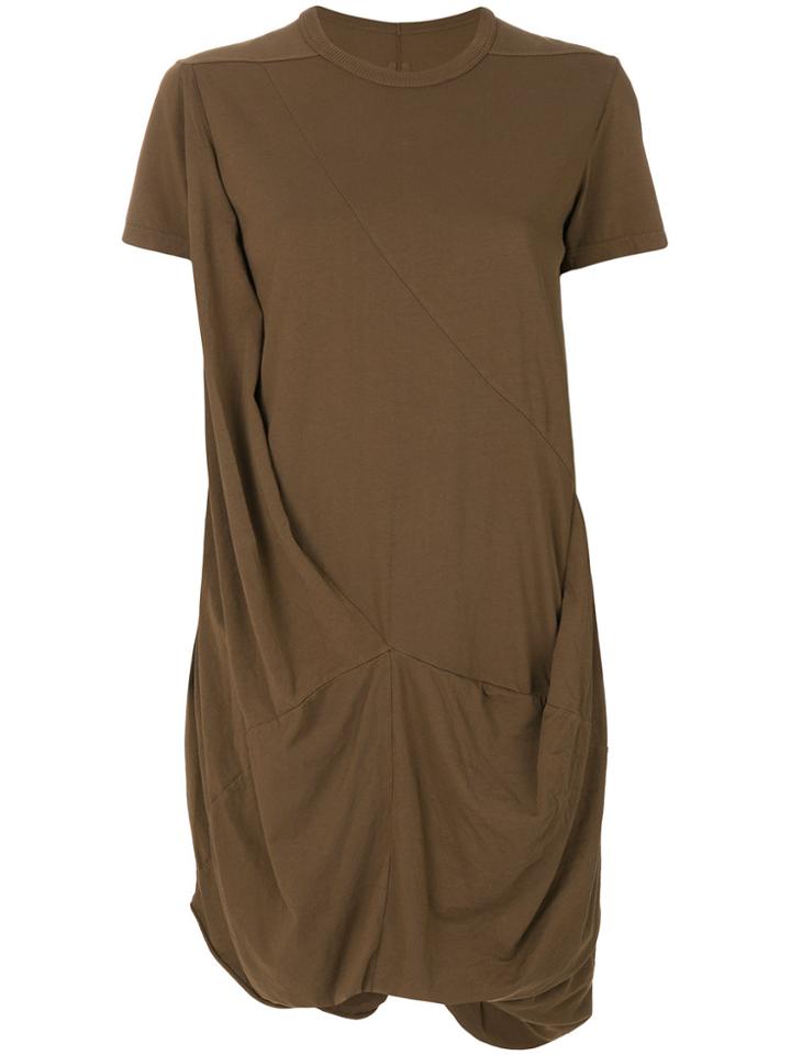 Rick Owens Drkshdw Oversized Draped Front T-shirt - Brown