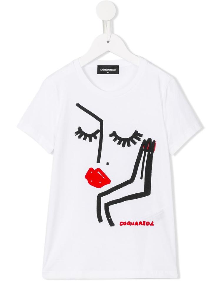 Dsquared2 Kids Face Print T-shirt, Boy's, Size: 12 Yrs