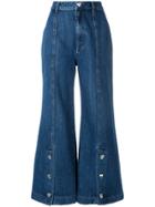 Vivetta Heart Button Wide Leg Jeans - Blue