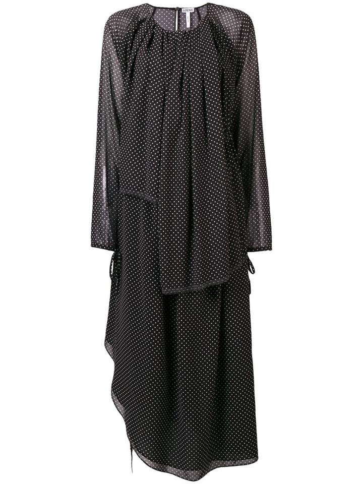 Loewe Sheer Polka Dot Dress - Black