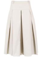 Andrea Marques Pleated Culottes - Nude & Neutrals