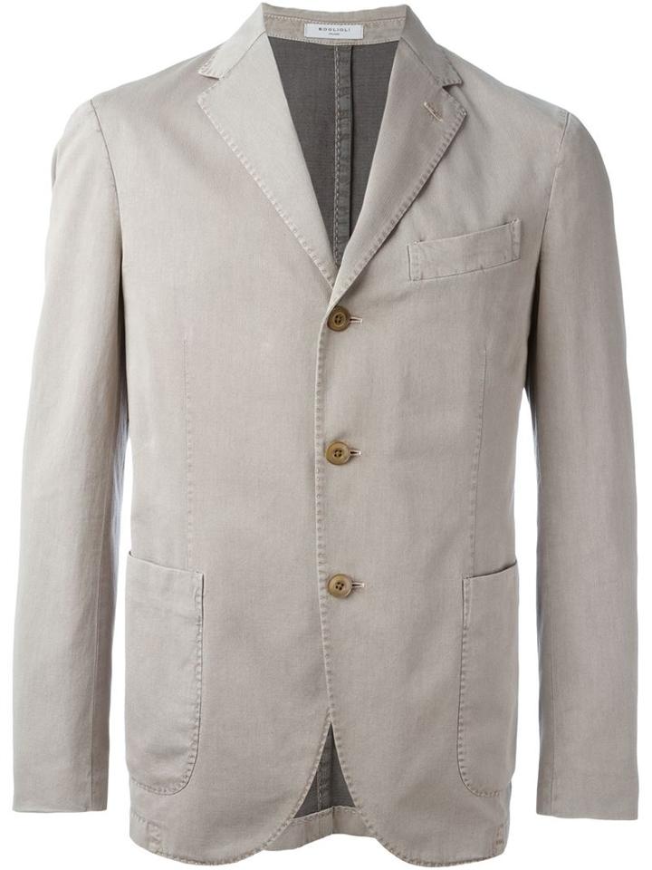 Boglioli Patch Pocket Blazer, Men's, Size: 46, Nude/neutrals, Cotton/silk/spandex/elastane/cupro