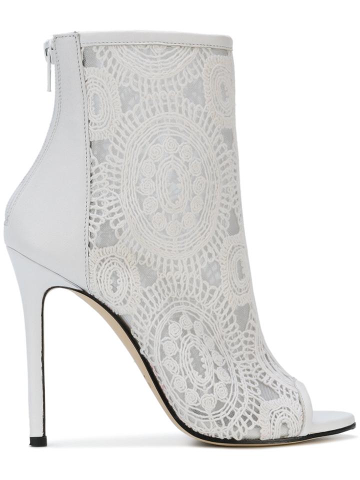 Marc Ellis Embroidered Ankle Boots - White