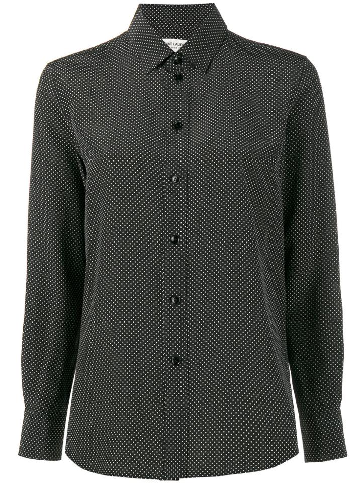 Saint Laurent Polka Dot Shirt - Black