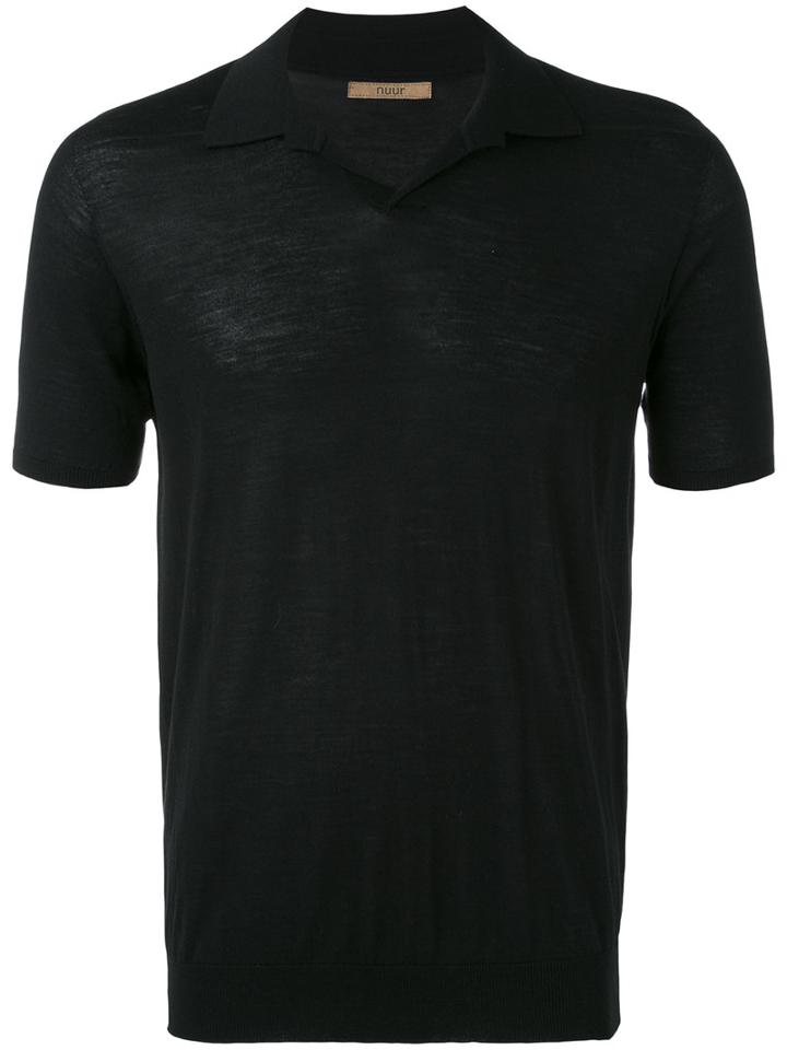 Nuur - Classic Polo Shirt - Men - Merino - 46, Black, Merino