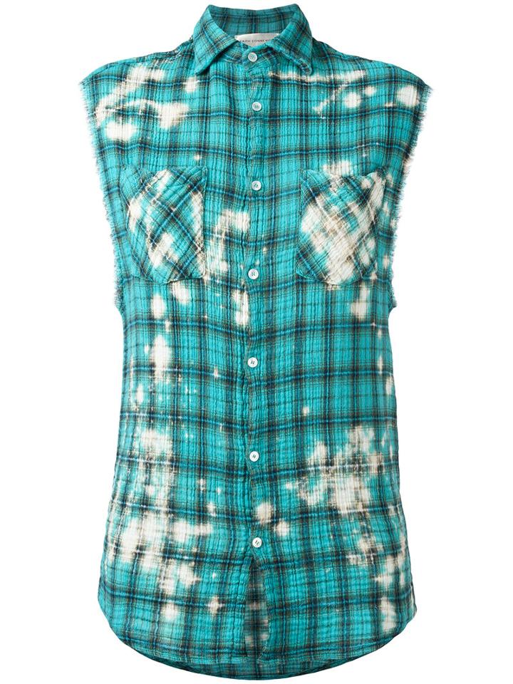 Faith Connexion Plaid Sleeveless Shirt, Women's, Size: Small, Blue, Cotton/polyester