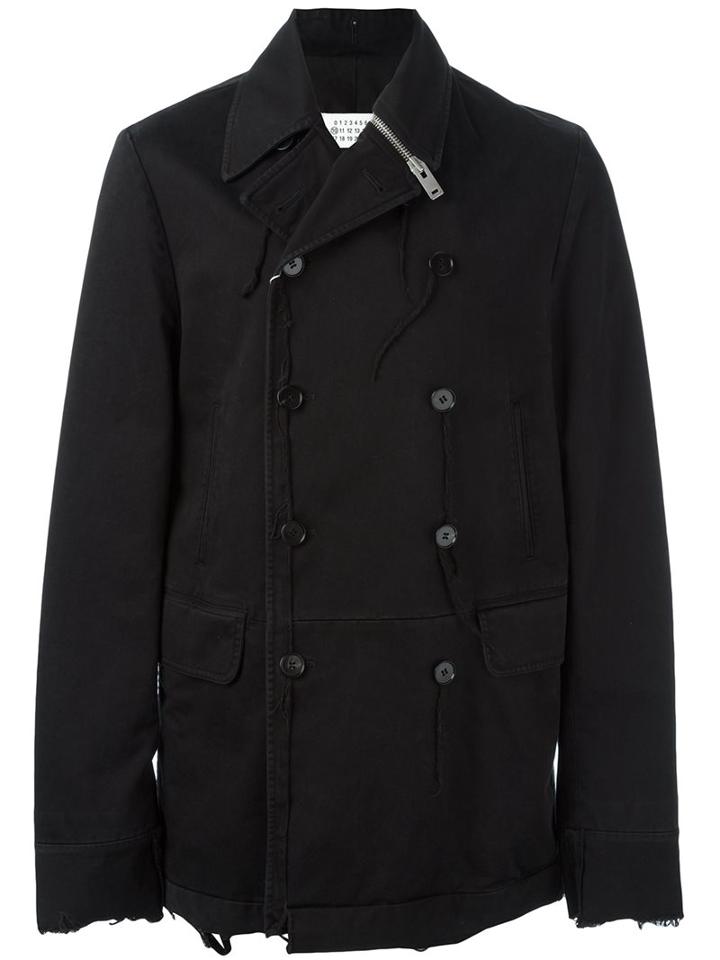 Maison Margiela Zip Detail Buttoned Coat