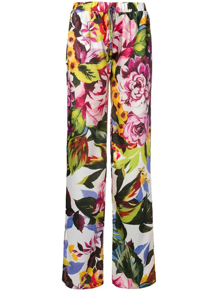 Blugirl Floral Wide Leg Trousers - Green