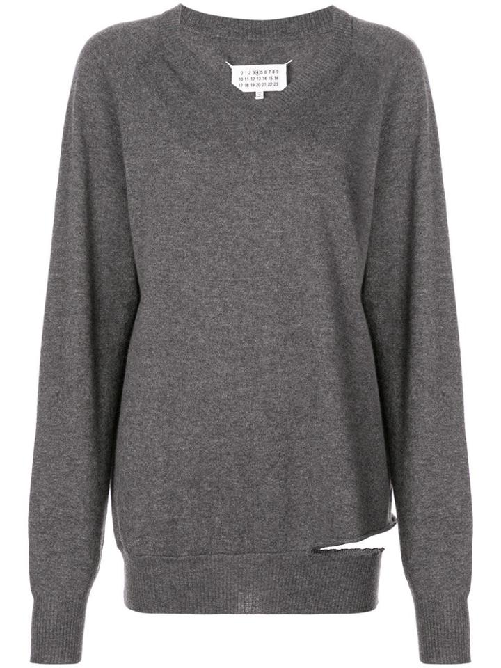 Maison Margiela Distressed Detail Jumper - Grey