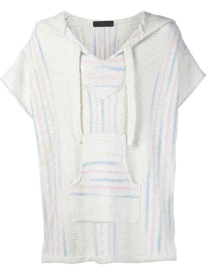 The Elder Statesman Cashmere 'baja' Poncho, Adult Unisex, Size: Small, White, Cashmere