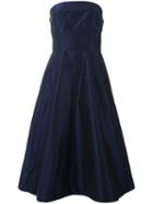 Aspesi - Strapless Flared Gown - Women - Silk/cotton/viscose - 42, Blue, Silk/cotton/viscose