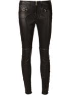 Givenchy Biker Trousers, Women's, Size: 6, Black, Cotton/lamb Skin/spandex/elastane