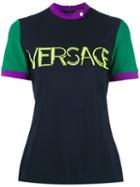 Versace Logo Print Top, Women's, Size: 38, Viscose/spandex/elastane