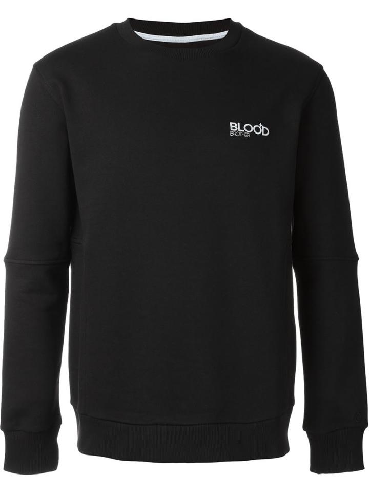 Blood Brother Embroidered Logo Sweatshirt, Men's, Size: Xxl, Black, Cotton/polyester