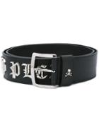 Philipp Plein - Embellished Belt - Men - Calf Leather/brass - 90, Black, Calf Leather/brass