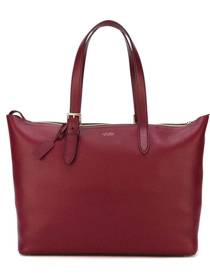 Smythson Burlington Tote, Men's, Red, Leather