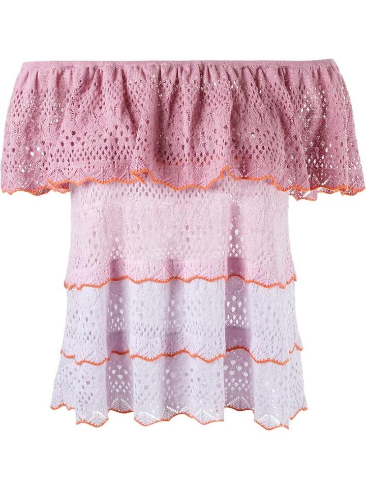 Cecilia Prado Off-the-shoulder Top, Women's, Size: Medium, Pink/purple, Viscose