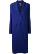 Msgm Single Breasted Coat, Women's, Size: 48, Blue, Polyester/spandex/elastane/viscose