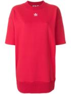 Adidas Trefoil Print T-shirt Dress - Red
