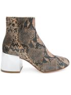 Mm6 Maison Margiela Snakeskin Effect Ankle Boots - Nude & Neutrals