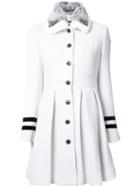 Loveless Pleated Coat, Women's, Size: 3, White, Wool/nylon