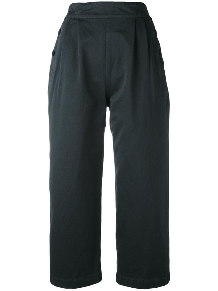 Margaret Howell Wide Leg Cropped Trousers - Blue