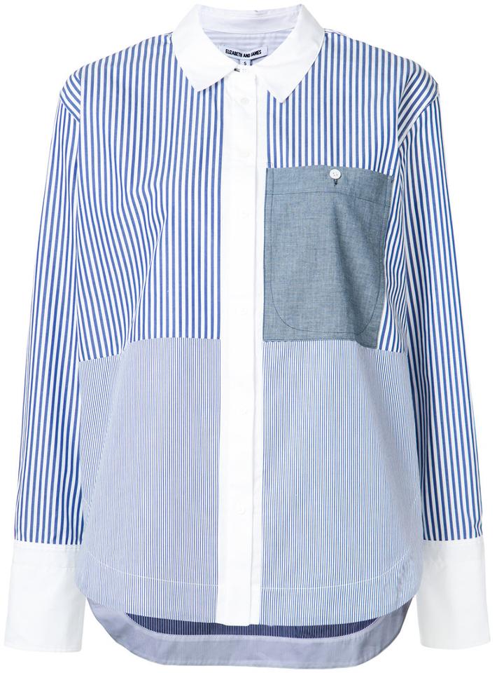 Elizabeth And James Striped Shirt, Women's, Size: Small, Blue, Cotton