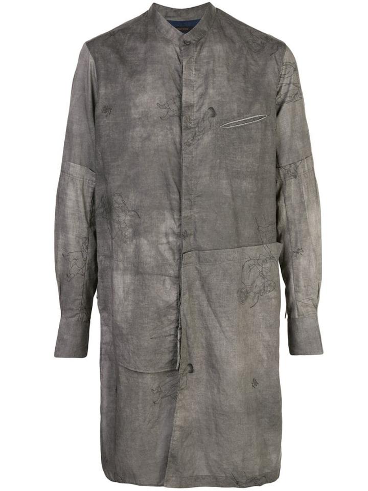 Ziggy Chen Illustrated Tunic Shirt - Grey