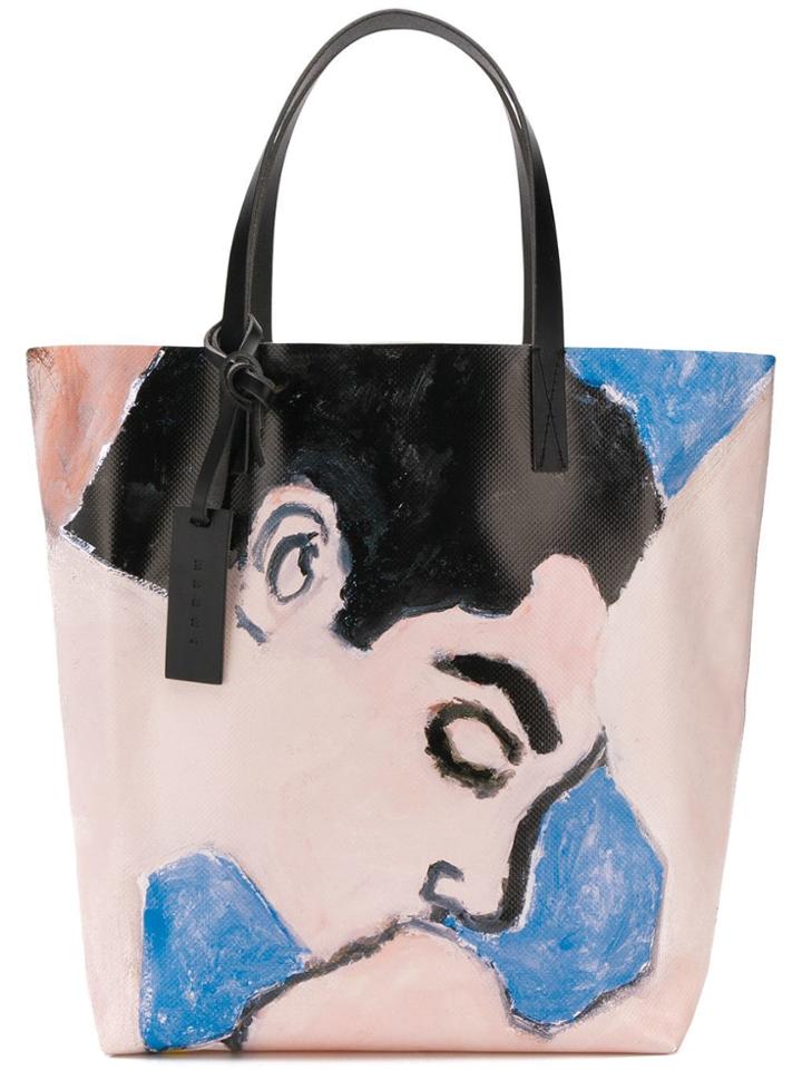 Marni Printed Tote Bag - Blue