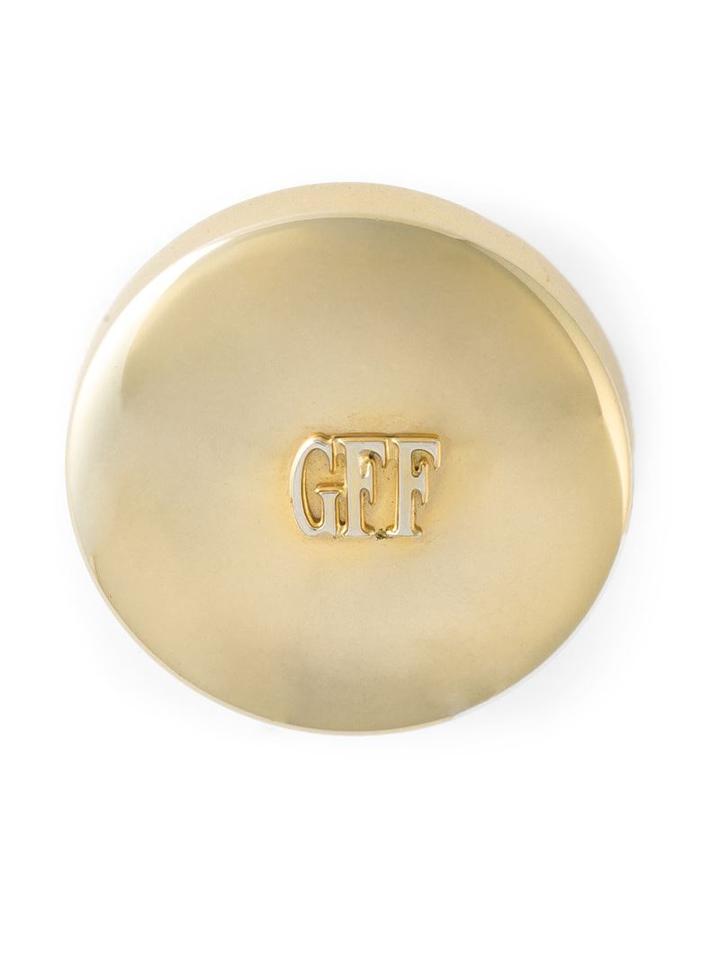 Gianfranco Ferre Vintage Round Logo Brooch, Women's, Metallic