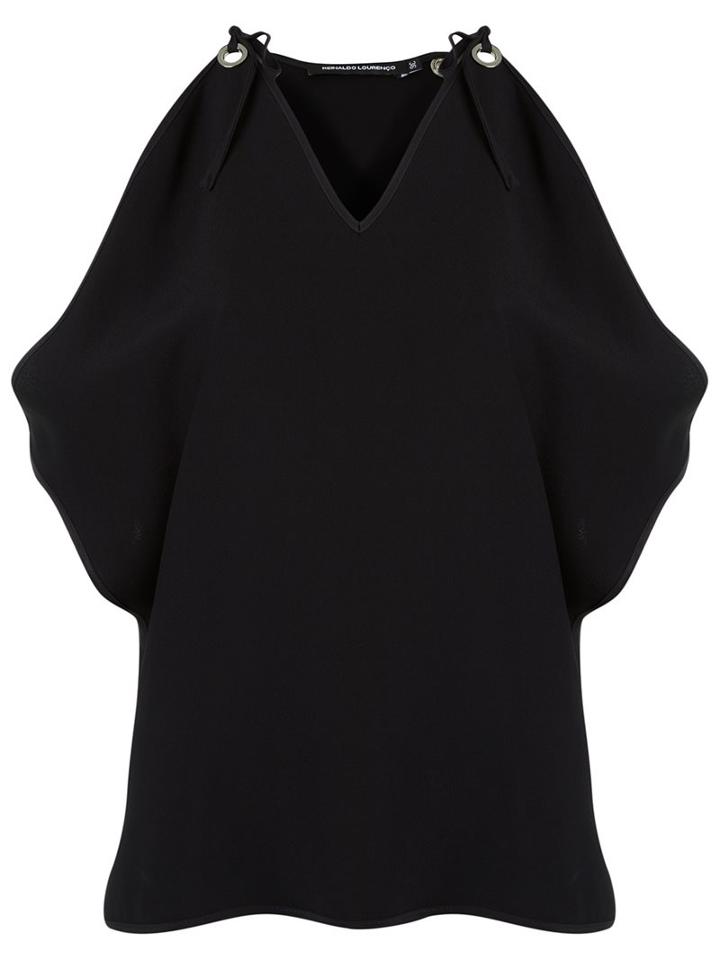 Reinaldo Lourenço V-neck Panelled Blouse, Women's, Size: 40, Black, Acetate/viscose