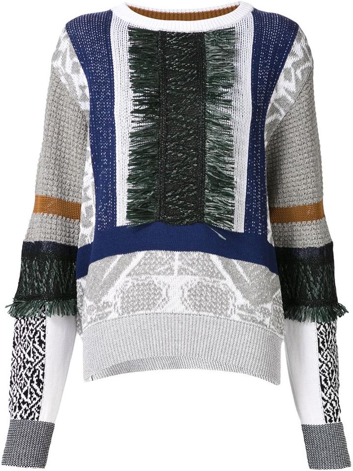 Toga Fringed Jacquard-knit Jumpper