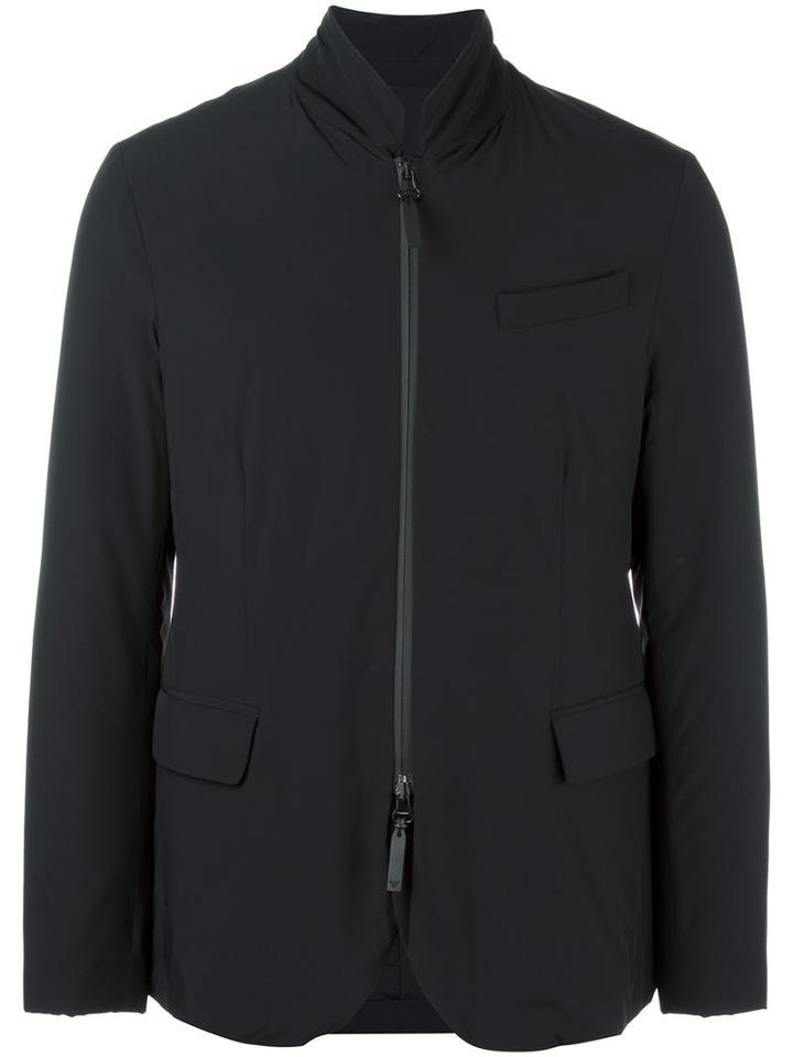 Emporio Armani Zipped Jacket, Men's, Size: 50, Black, Polyamide/spandex/elastane/polyester
