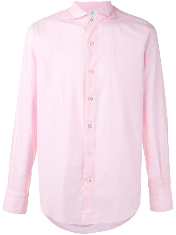 Finamore 1925 Napoli Classic Long Sleeve Shirt - Pink & Purple