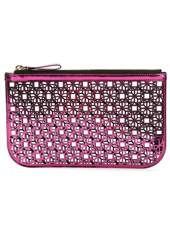 Pierre Hardy Geometric Pouch, Women's, Pink/purple, Calf Leather/patent Leather