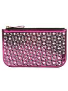 Pierre Hardy Geometric Pouch, Women's, Pink/purple, Calf Leather/patent Leather