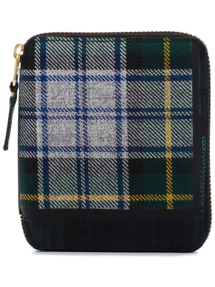 Comme Des Garçons Wallet Tartan Print Zip Around Wallet - Green