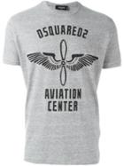 Dsquared2 Aviation Centre Print T-shirt, Men's, Size: Xs, Grey, Cotton
