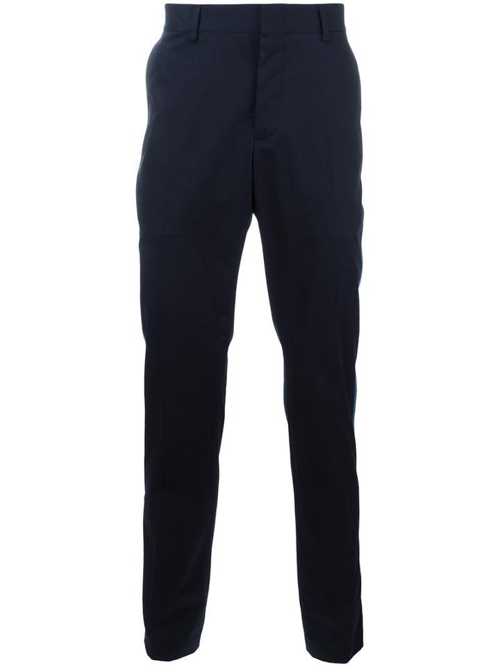 Lanvin - Appliqué Stripe Trousers - Men - Cotton - 48, Blue, Cotton