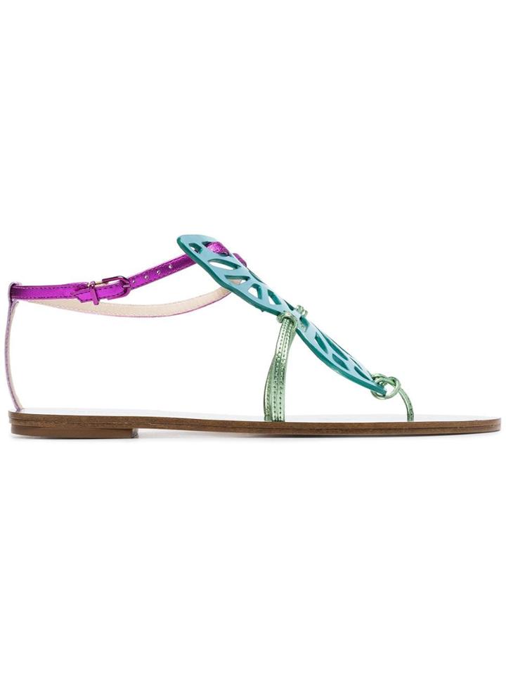 Sophia Webster Multicoloured Bibi Butterfly Flat Metallic Leather