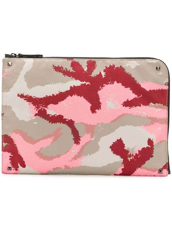 Valentino Valentino Garavani Camouflage Clutch Bag - Neutrals