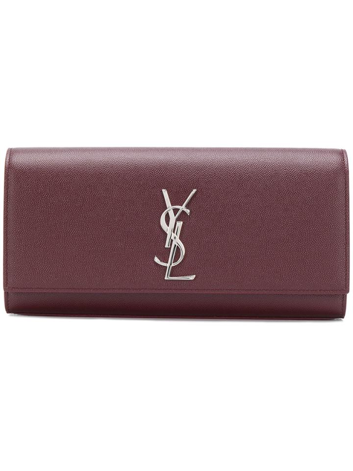 Saint Laurent Kate Monogram Clutch Bag - Red