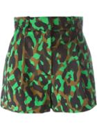Versace 'camoupard' Shorts, Women's, Size: 40, Green, Cotton/spandex/elastane/rayon
