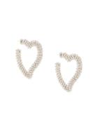 Sachin & Babi Beaded Heart Earrings - Silver