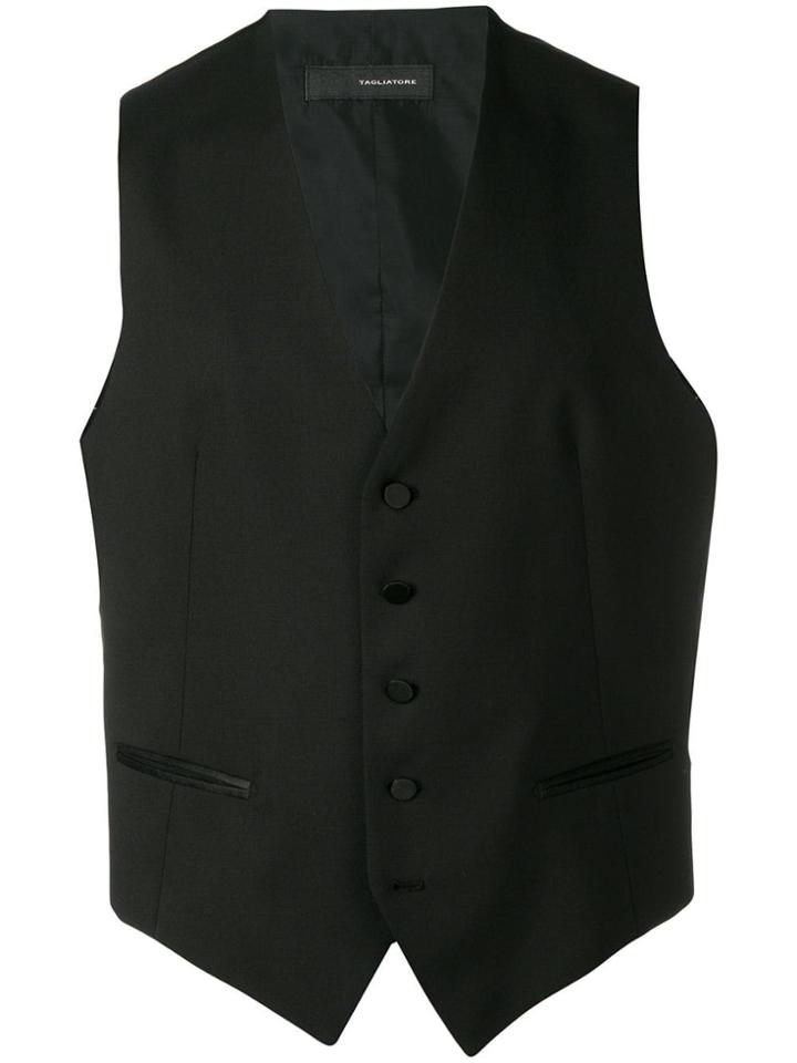 Tagliatore Classic Fitted Waistcoat - Black