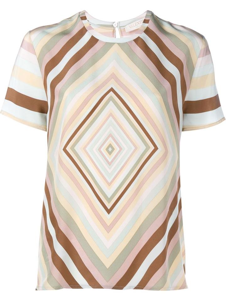 Valentino Striped Georgette Top, Women's, Size: Small, Silk
