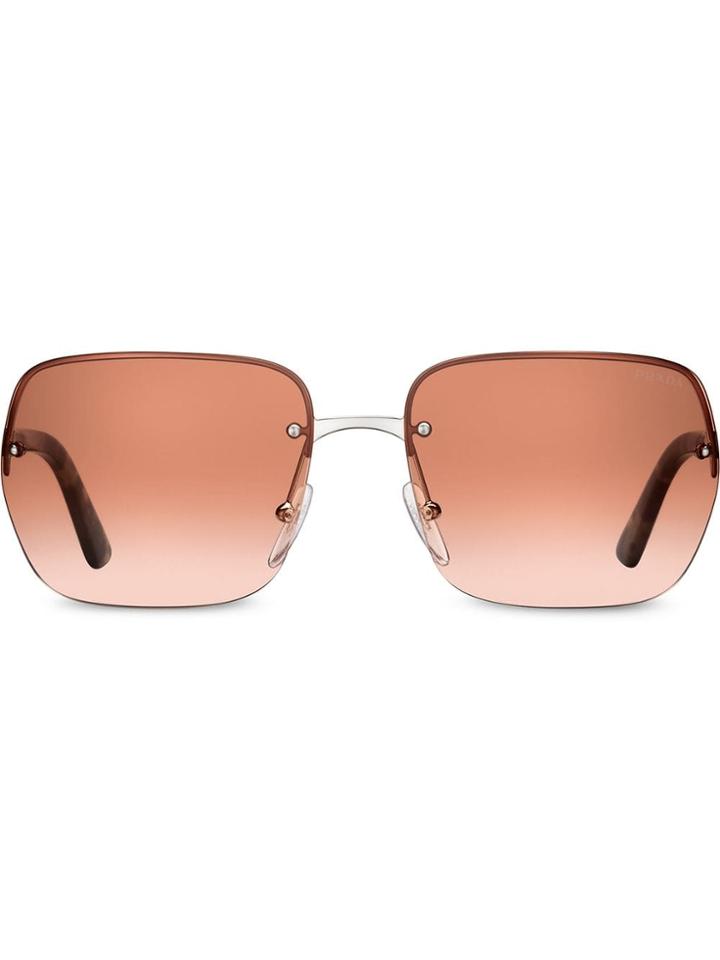 Prada Square Frame Sunglasses - F02f1 Coral Gradient Lenses
